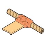 بحرة - موصل "T" للقالب - 70 مم - كيبل الى شريط تأريض 25x3 مم