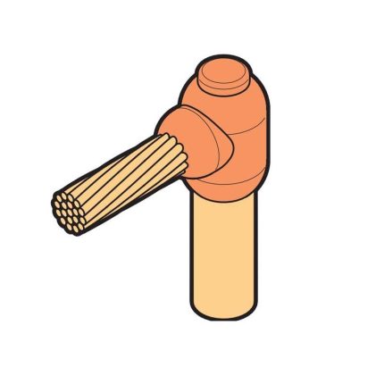 بحرة - موصل "L" للقالب - كيبل 16 مم إلى قضيب التأريض قطر 17.2 مم