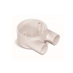 بحرة - صندوق تجميع أسلاك - مقاس 25 مم - 2 خط - شكل U - أبيض