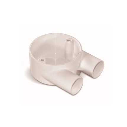 بحرة - صندوق تجميع أسلاك - مقاس 25 مم - 2 خط - شكل U - أبيض