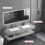 ⁦مغاسل رخام ديكور مقاس 150سم رمادي⁩ - الصورة ⁦3⁩