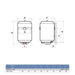 ⁦سخان مياه كهربائي 30 لتر عمودي نحيف الخزف السعودي - سيروزا⁩ - الصورة ⁦3⁩