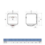⁦سخان مياه كهربائي 50 لتر عمودي الخزف السعودي - سيروزا⁩ - الصورة ⁦3⁩
