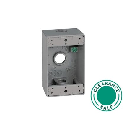 تصفية المنتجات الأخرى -صندوق، مقاوم للماء، 1 عصابة، 3 فتحات، 1/2 بوصة خروج قاضي