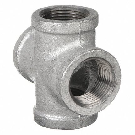 وصلة مواسير 4 اتجاهات, من الحديد القابل للطرق, حجم الأنبوب 2 بوصة × 2 بوصة × 2 بوصة × 2 بوصة, NPT x NPT x NPT x NPT, الفئة 150