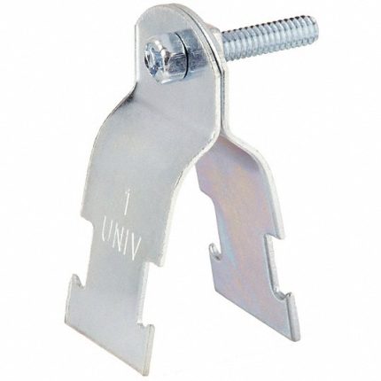 مشبك طوق للانابيب فولاذ, مطلي, مقاس القناة 1 بوصة,  حزام أنبوب عالمي للقناة