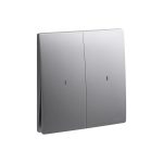 ليجراند - مفتاح مزدوج القطب Mallia Senses، مجوز، خط 1، 20AX، 250V، مع مؤشر أحمر، Dark Silver