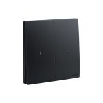 ليجراند - مفتاح مزدوج القطب Mallia Senses، مجوز، خط 1، 20AX، 250V، مع مؤشر أحمر، Matt Black