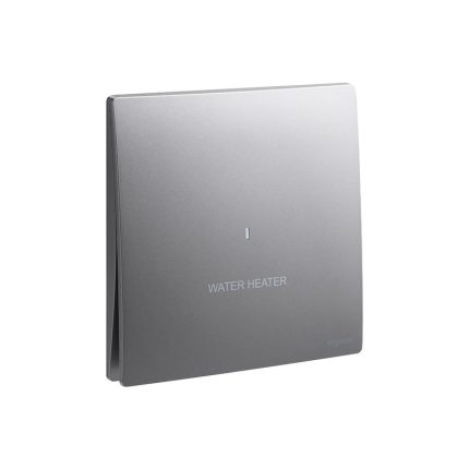 ليجراند - مفتاح سخان الماء مزدوج القطب Mallia Senses، مفرد، خط 2، 20AX، 250V، مع LED، Dark Silver