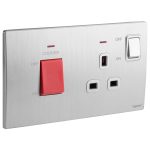 ليجراند - مفتاح مع فيش فرن ماليا - مفتاح 45 أمبير و فيش 13 أمبير - لون ألومنيوم