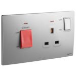 ليجراند - مفتاح مع فيش فرن ماليا - مفتاح 45 أمبير و فيش 13 أمبير - لون فضي غامق