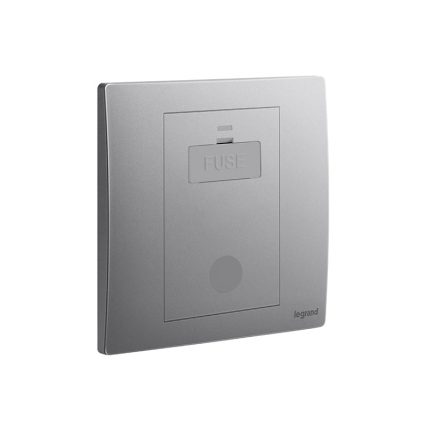 ليجراند - وحدة الاتصال المؤمنة Mallia Senses، مفرد، بدون مفتاح، 13A 250V، مع منفذ سلك، Dark Silver