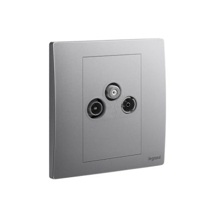 ليجراند - مقبس TV-R-SAT Mallia Senses، مفرد، Dark Silver