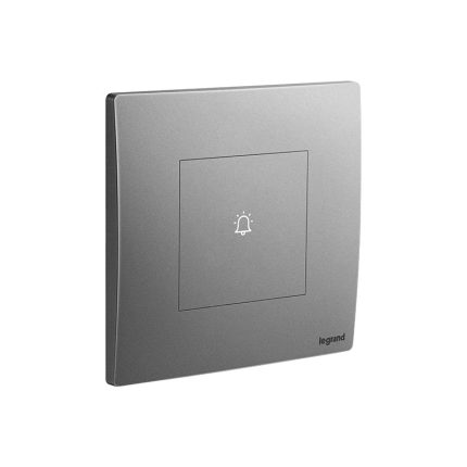 ليجراند - زر جرس لمسة Mallia Senses، مفرد، 6A، 240V، 200W، Dark Silver