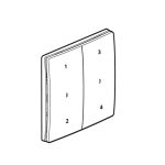 ليجراند - مفتاح لاسلكي Mallia Senses، 4 خط ، تشغيل/إيقاف، Matt Black