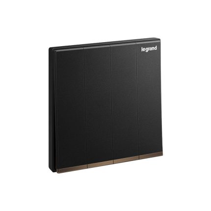 ليجراند - مفتاح Galion، رباعي، خط 1، 16AX، 250V، مع Electroplate Barre، Matt Black