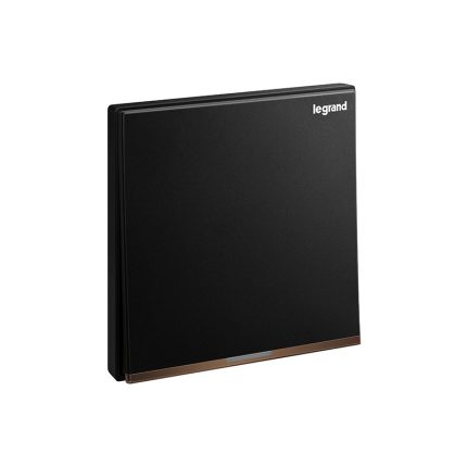 ليجراند - مفتاح مزدوج Galion، 1 موديول، 1 طريقة، 20A، 250V، مزود بمؤشر طاقة LED كهرماني ومحطة تأريض، Matt Black