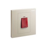 ليجراند - مفتاح مزدوج Galion، 1 موديول، 45A، 250V، مع مؤشر أحمر وقاطع أحمر، Champagne