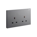 ليجراند - مقبس Galion، BS، غير مزود بالتبديل، 13A 250V، مجوز، Dark Silver