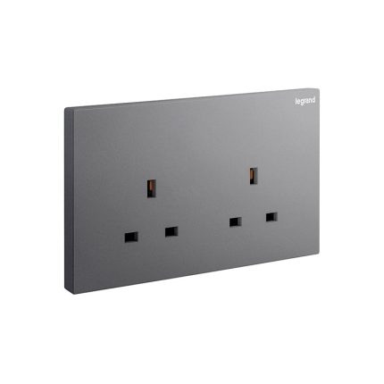 ليجراند - مقبس Galion، BS، غير مزود بالتبديل، 13A 250V، مجوز، Dark Silver