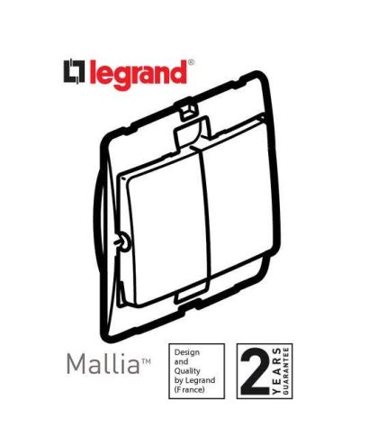 ليجراند - مفتاح مجوز ماليا - خط واحد - 10 أمبير - 250 فولت - فضي غامق