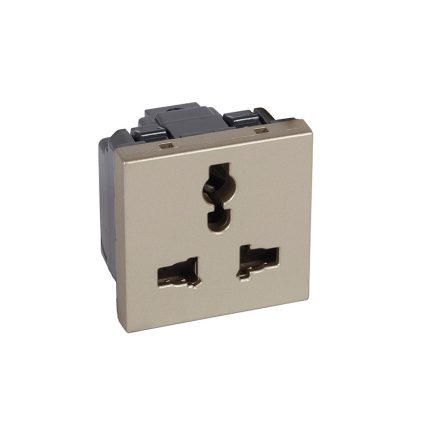 ليجراند - مقبس متعدد Arteor، 13A/250V 15A/127V، 2P+E، غير مزود بمفتاح، 2 موديول، Champagne