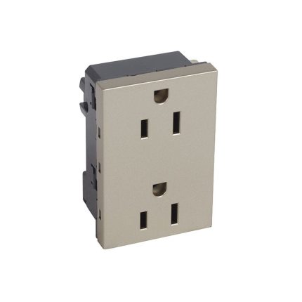 ليجراند - مقبس Arteor، أمريكي، 15A 127V، 2x2P+E، 3 موديول، Champagne