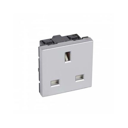 ليجراند - فيش أرتيور - BS - 13 أمبير - مفتاح 2P+E - مربع - 2 موديول - ألومنيوم