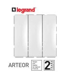 ليجراند - مفتاح ثنائي القطبية أرتيور- مع لمبة - 45 أمبير- 250 فولت - 3 موديول - أبيض