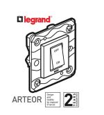 ⁦ليجراند - مفتاح ثنائي القطبية أرتيور- مع لمبة - 45 أمبير- 250 فولت - 1 موديول - أبيض⁩ - الصورة ⁦2⁩