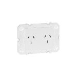 ليجراند - فيش أرتيور مزدوج 2P+E - أسترالي - 10 أمبير - 4 موديول - مربع - أبيض