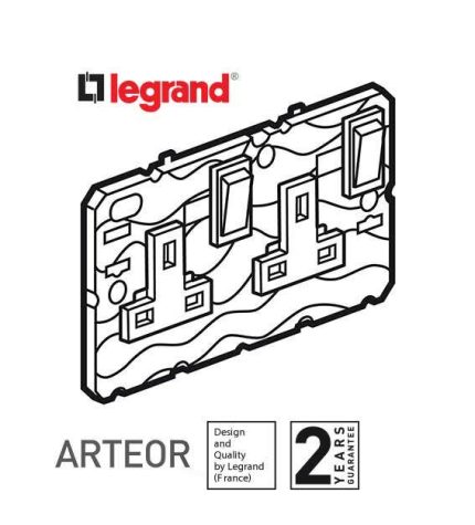 ليجراند - فيش مزدوج ثنائي القطبية أرتيور - بي أس 1363:2 - 13 أمبير -فتحتان