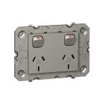 ليجراند - مقبس Arteor، أسترالي، 10A 240V، 2x2P+E Switched، Square، Monobloc، Magnesium