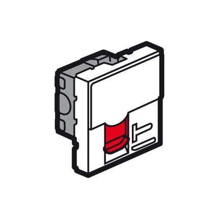 ليجراند - مقبس RJ45 Arteor، Cat. 6A UTP + Controlled Access، 2 موديول، Magnesium with Red Shutter