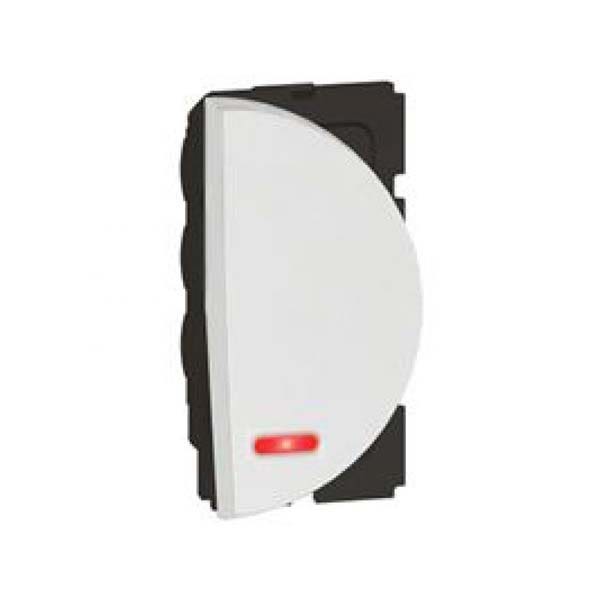 ليجراند - مفتاح أرتيور ثنائي القطب - مع مؤشر - 10 أمبير - دائري - 1 موديول يمين - أبيض