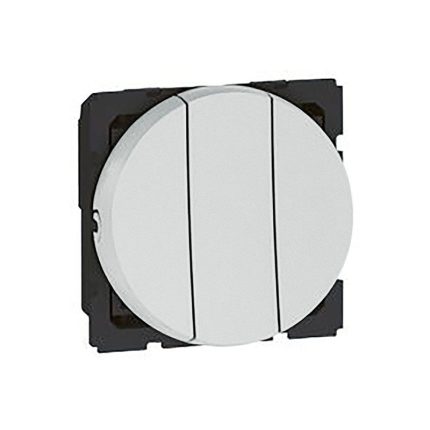 ليجراند - مفتاح Arteor، خط 1، 20 AX 250 V~، 2 موديول، 3 مفرد، Round، Soft Aluminium