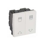 ليجراند - مفتاح أرتيور مزدوج - للتحكم في الستائر - 10 أمبير - مربع - 2 موديول - أبيض