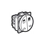 ليجراند - مفتاح أرتيور مزدوج - للتحكم في الستائر - 10 أمبير - دائري - 2 موديول - أبيض