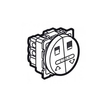 ليجراند - مفتاح ضغط مزدوج - للتحكم في الستائر - 10 أمبير - دائري - 2 موديول - أبيض