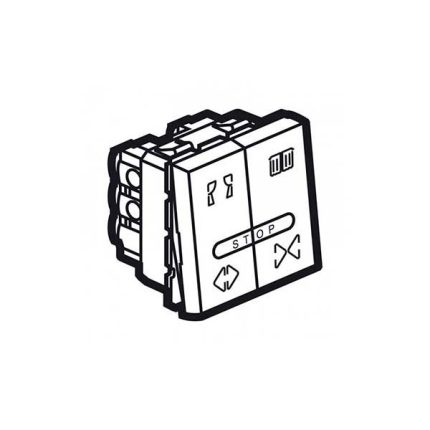 ليجراند - مفتاح ضغط مزدوج للتحكم في الستائر - 10 أمبير - مربع - 2 موديول - أبيض