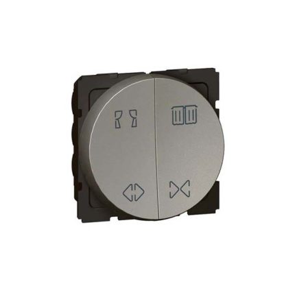 ليجراند - مفتاح أرتيور مزدوج للتحكم في الستائر - 10 أمبير - دائري - 2 موديول - مغنيسيوم