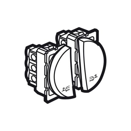 ليجراند - مفتاح 2 خط أرتيور - دائري - 2 موديول - مغنيسيوم