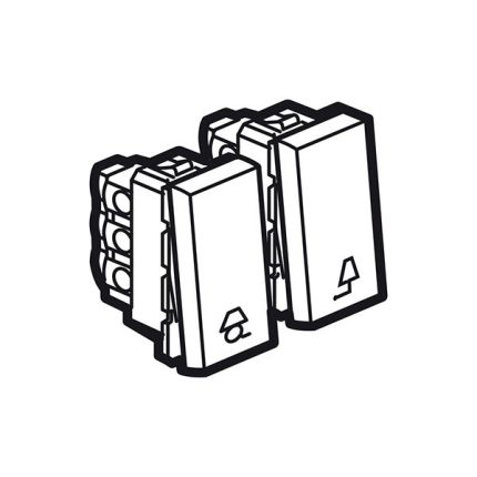 ليجراند - مفتاح أرتيور ثنائي القطب - للمصابيح - 10 أمبير - موديول 2 × 1 - مربع - مغنيسيوم