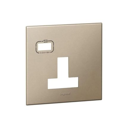 ليجراند - لوحة Arteor، BS، 13A 250V، قطب واحد، مفرد، مع USB-C، Champagne