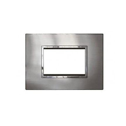 ليجراند - غطاء مع إطار Arteor، هندي، 3 موديول، مربع، Stainless Steel