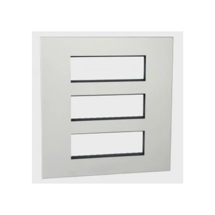 ليجراند - غطاء مع إطار Arteor، هندي، 3x6 موديول، مربع، Pearl Aluminium