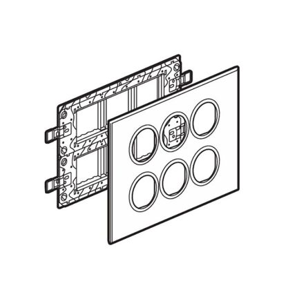 ليجراند - غطاء مع إطار Arteor، هندي، 2x6 موديول، دائري، Graphite