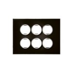 ليجراند - غطاء مع إطار Arteor، هندي، 2x6 موديول، دائري، Mirror Black