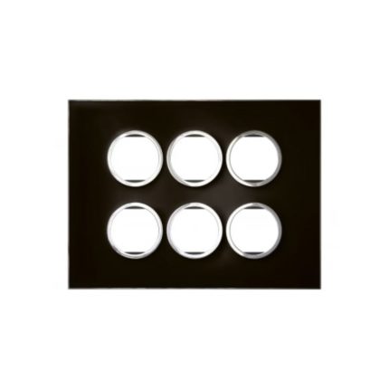 ليجراند - غطاء مع إطار Arteor، هندي، 2x6 موديول، دائري، Mirror Black