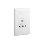 ليجراند - مقبس حلاقة إلوي، مزدوج، 2P، 127V/250V (20VA)، أبيض